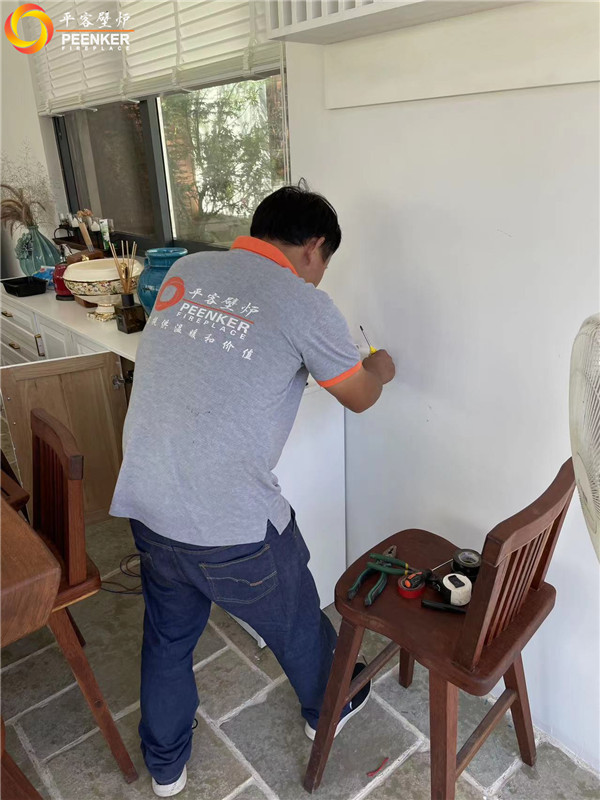 平客壁爐揚州山河園別墅丹麥Morso 8893真火壁爐安裝.jpg