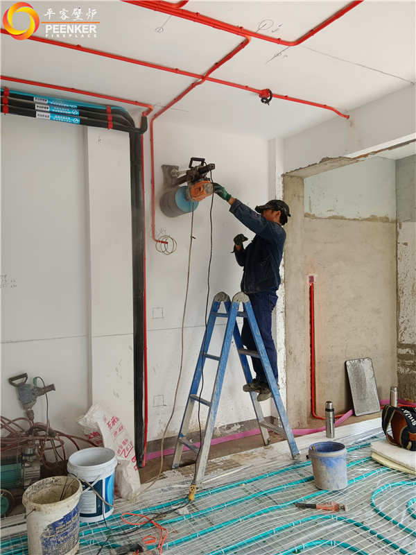 煙臺海陽別墅丹麥Morso 5660嵌入壁爐安裝.jpg