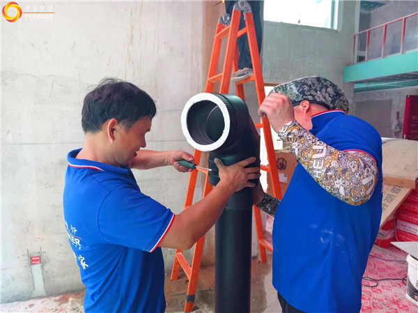 南京高淳雅苑丹麥Morso 7943鑄鐵壁爐安裝.jpg