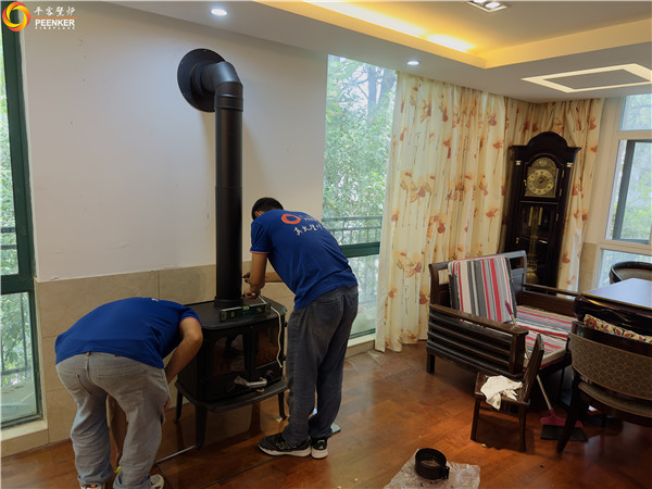 南京南山湖別墅丹麥Morso 2110鑄鐵壁爐安裝.jpg