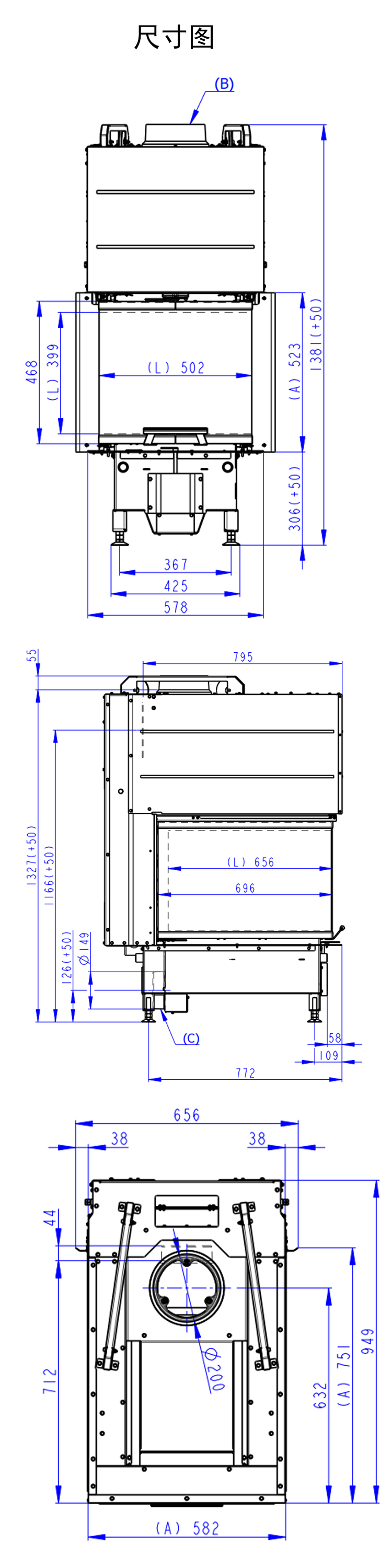 Romotop Heat Island-70三面觀火島式真火壁爐尺寸圖.jpg